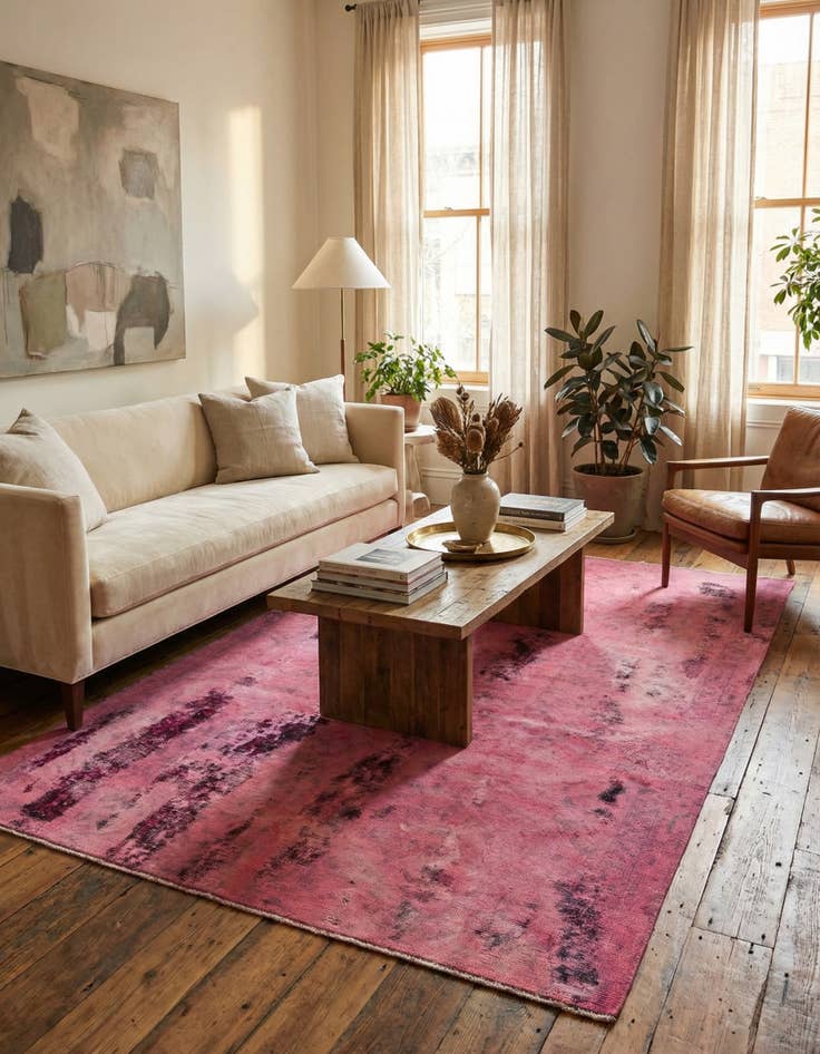 Detail image of  5' x 7'  Hand Knotted Ultra Vintage Persian Wool Rug