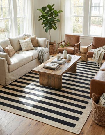 6' 9 x 9' 7 Hand Woven Kilim Modern Wool Rug