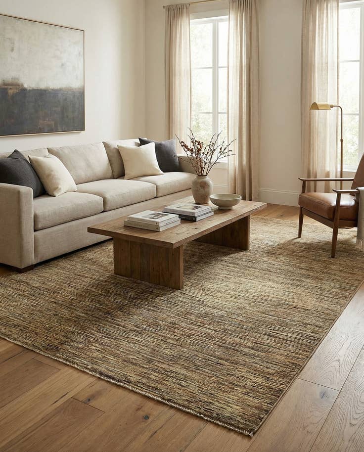 Detail image of 4' 10 x 6' 4 Hand Knotted Modern Ziegler Oriental Rug