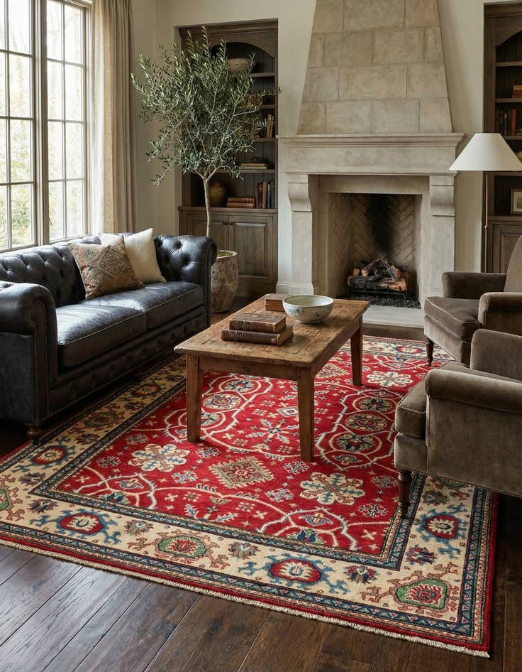 Detail image of 5' 8 x 7' 9  Hand Knotted Kazak Rug