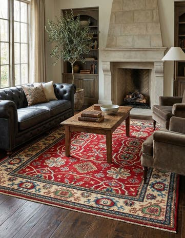 5' 8 x 7' 9 Hand Knotted Kazak Rug