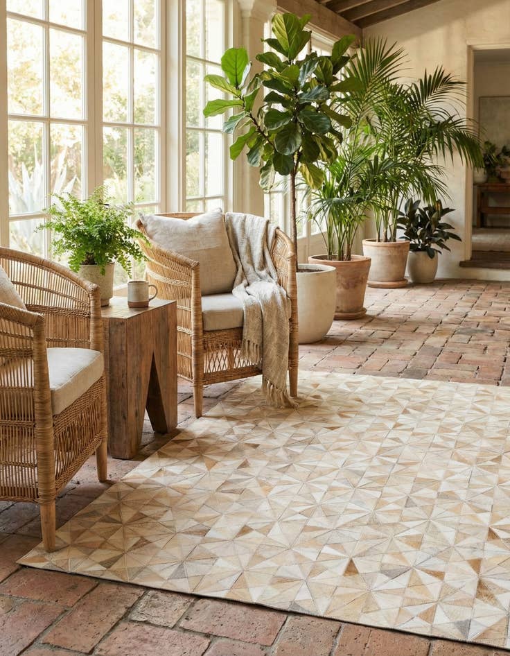 Detail image of 3' 11 x 6' Cowhide Stocks Rug