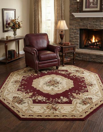 Red Chateau Octagon Rug