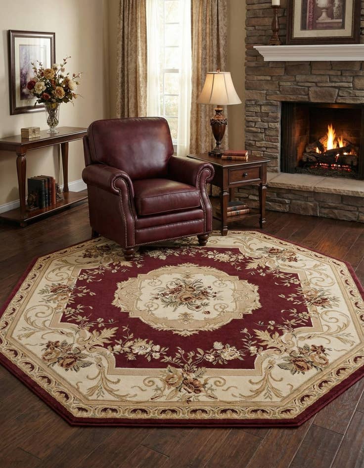 Detail image of 7' 10 x 7' 10 Classic Aubusson Octagon Rug
