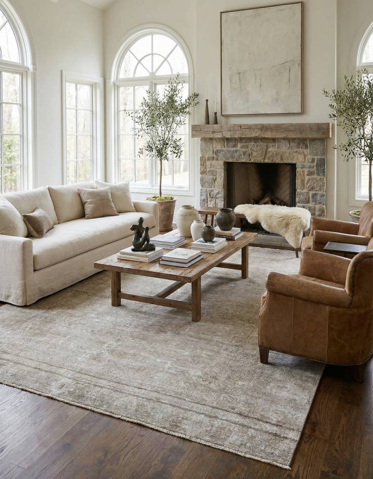 Detail image of  8' 8 x 11' 5  Hand Knotted Ultra Vintage Persian Wool Rug