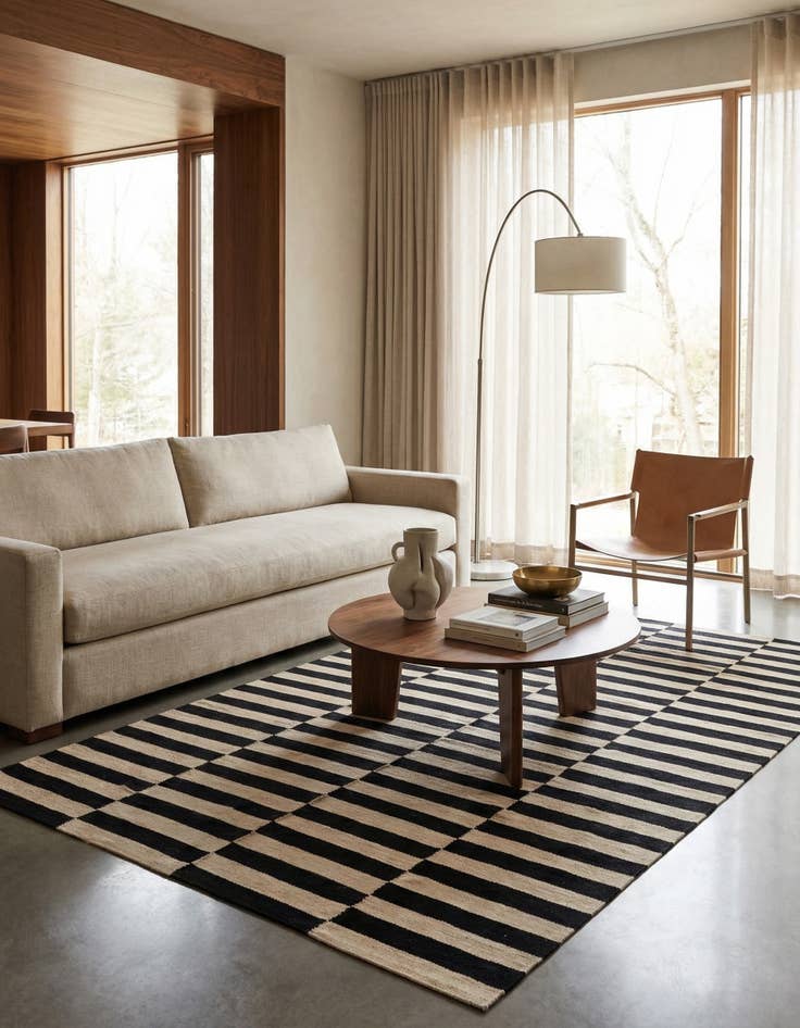 Detail image of 5' 8 x 8'  Hand Woven Kilim Modern Wool Rug