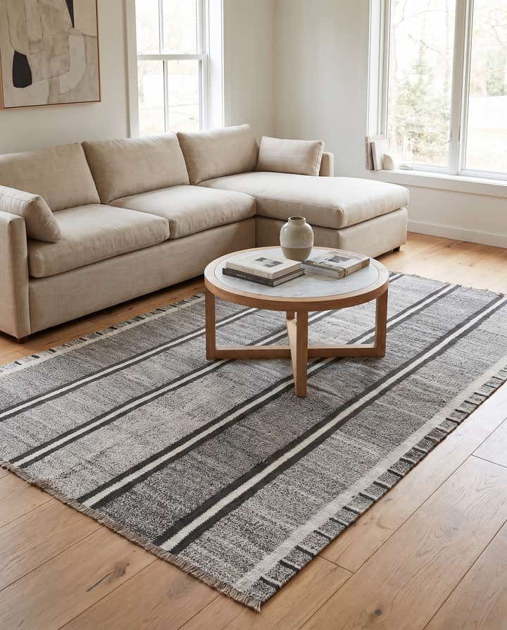 5' 5 x 8' Hand Woven Kilim Modern Wool Rug