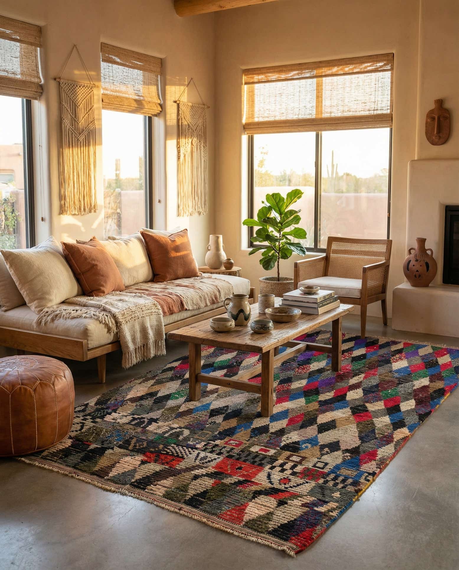 6' 2 x 9' 8 Hand Knotted Moroccan Wool Rug
