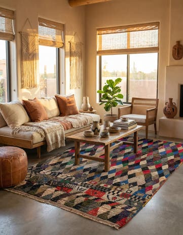 6' 2 x 9' 8 Hand Knotted Moroccan Wool Rug