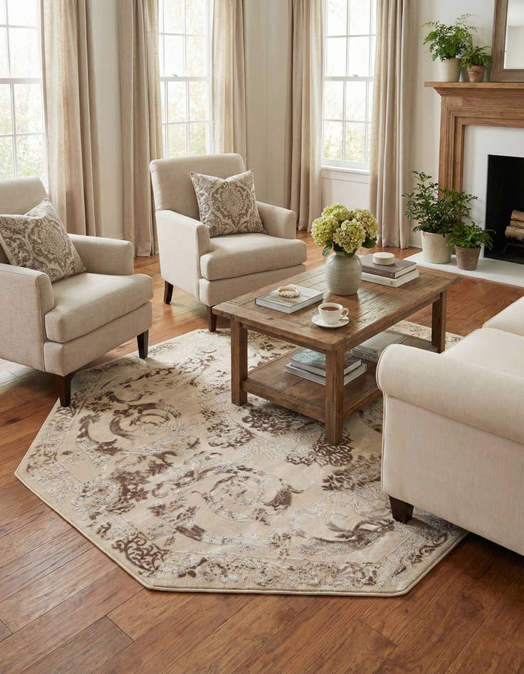 Detail image of 5' 3 x 5' 3 Finsbury Octagon Rug