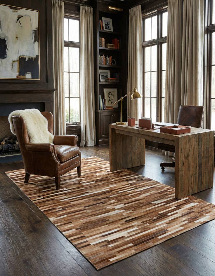 Detail image of  5' x 7' 11 Cowhide - Patchwork Rug