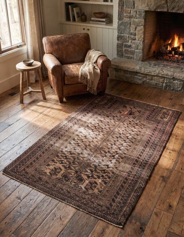3' 4 x 5' 2 Hand Knotted Ultra Vintage Persian Wool Rug