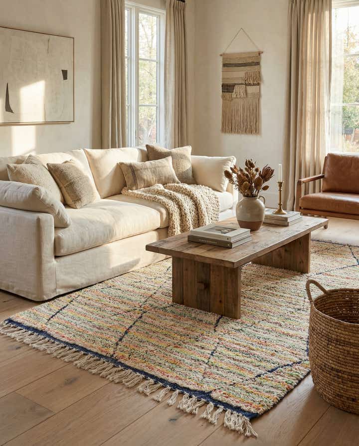 5' x 8' 5 Hand Knotted Moroccan Wool Rug