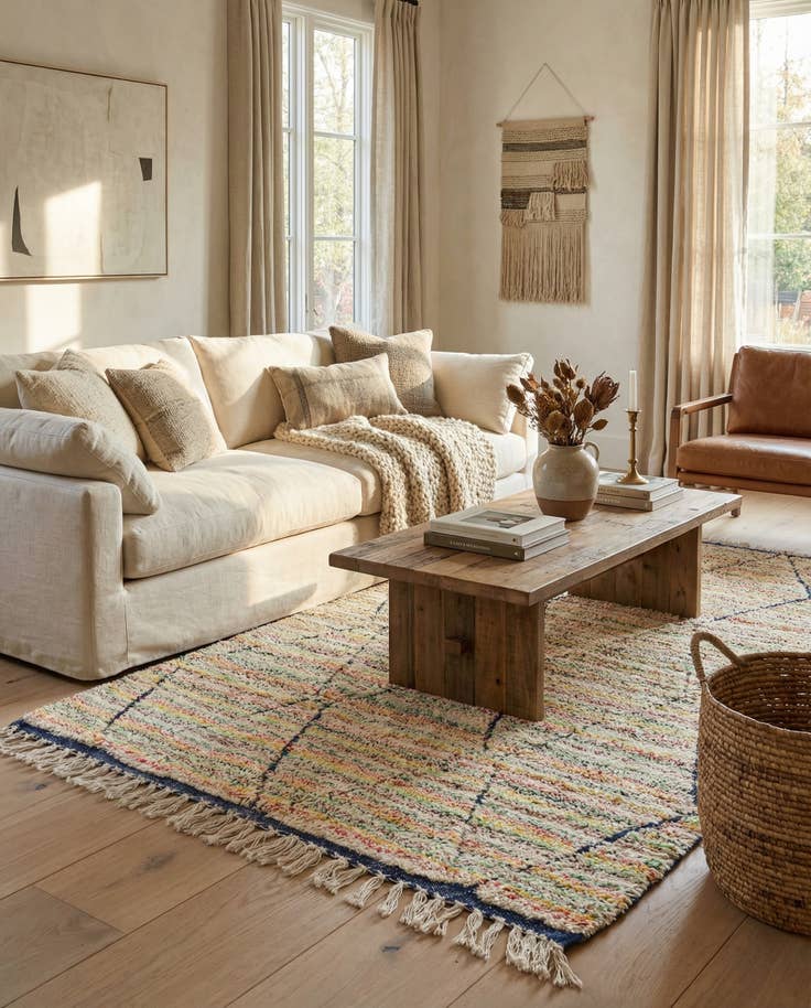 Detail image of 5' x 8' 5 Hand Knotted Moroccan Wool Rug
