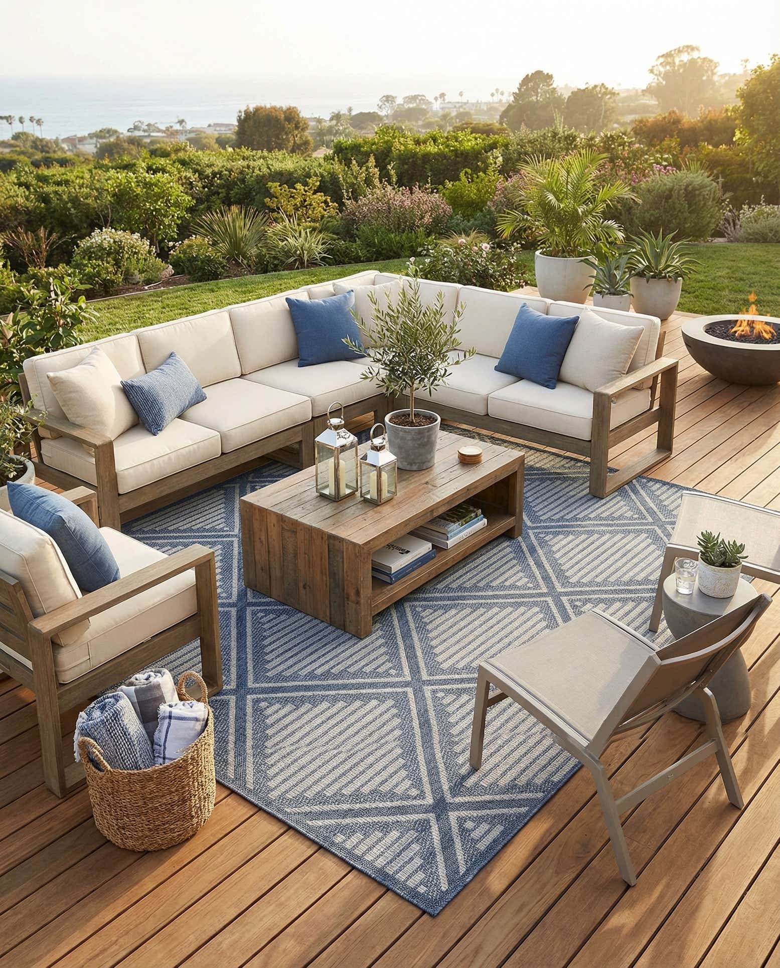 9' x 12' Easy-Clean Trellis Indoor / Outdoor Rug