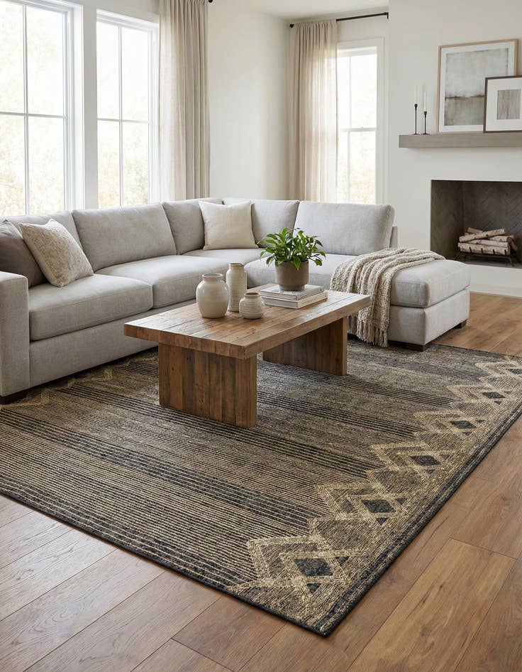 Detail image of 10' x 13'  Washable Modern Indoor / Outdoor Rug