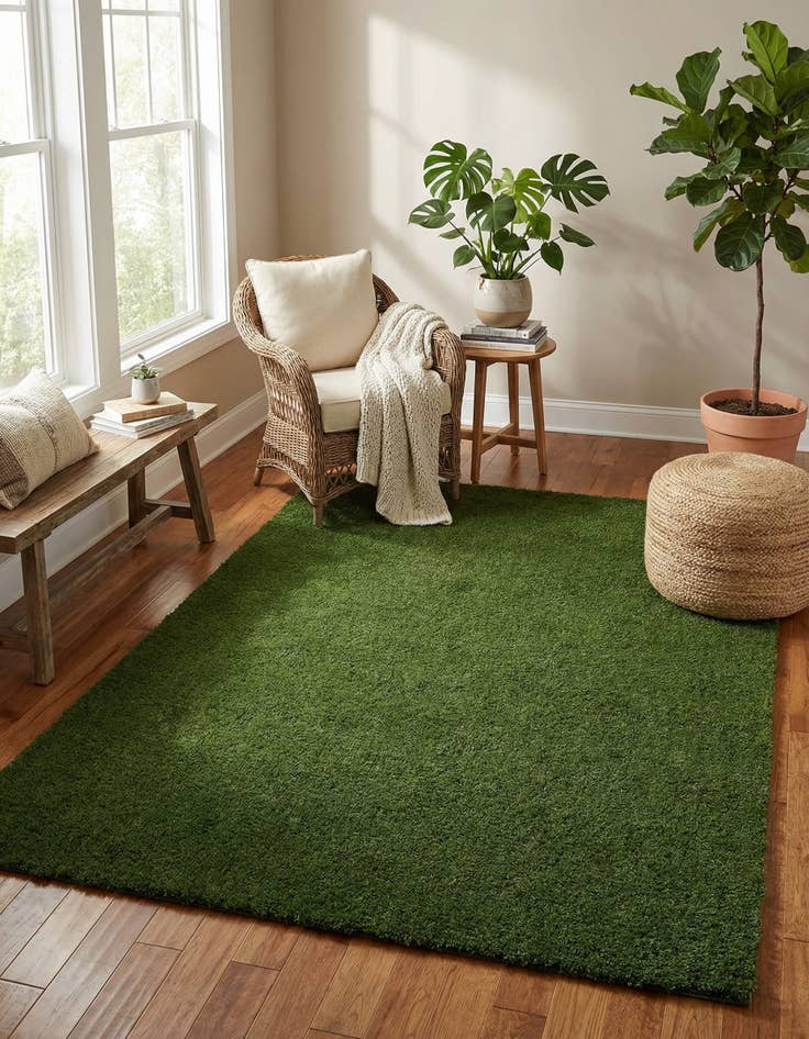 Detail image of 7' x 10'  Washable Grass Indoor / Outdoor Rug
