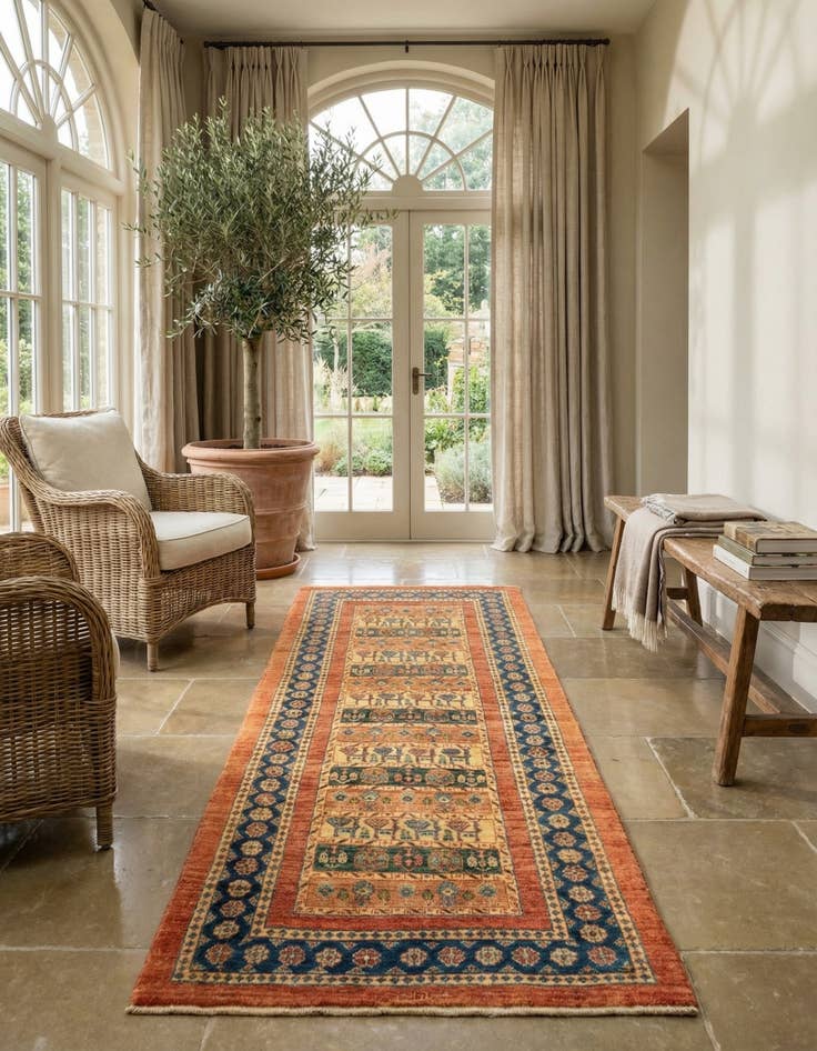 Detail image of 2' 8 x 6' 8 Luribaft Wool Runner Rug