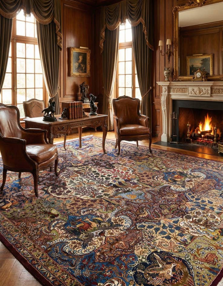 Detail image of  9' 10 x 12' 8 Kashmar Wool Rug