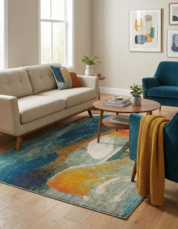 Blue Washable Haerfest Rug