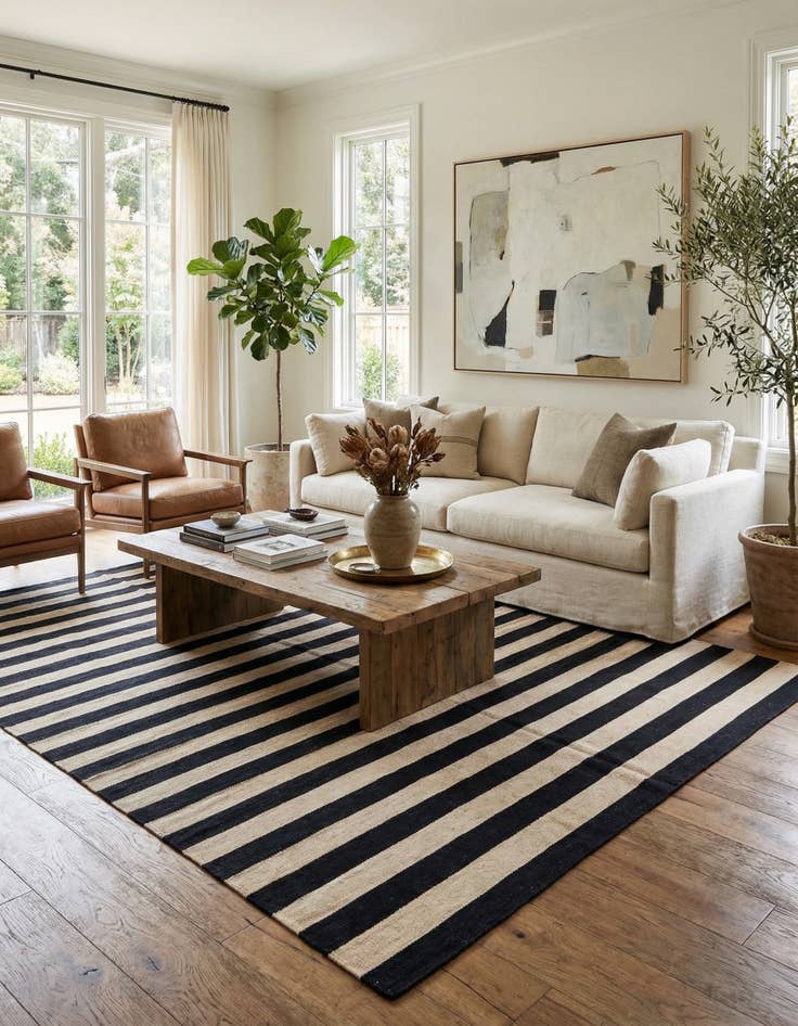 Detail image of 5' 8 x 7' 10  Hand Woven Kilim Modern Wool Rug