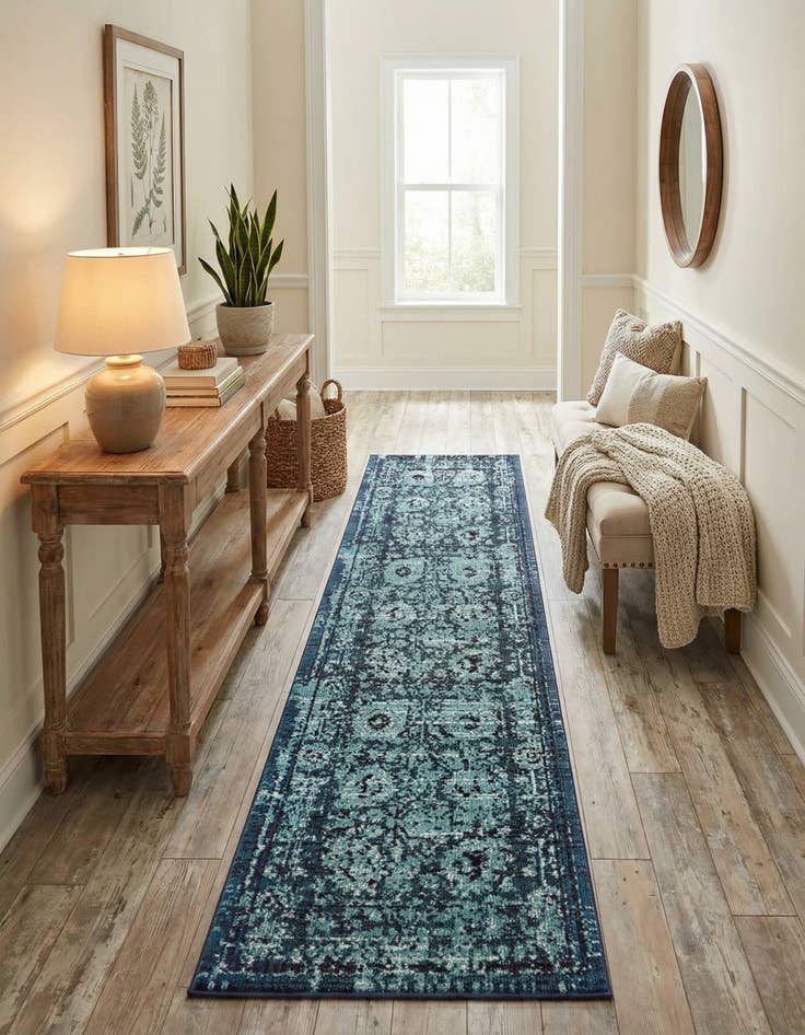 Detail image of 2' 7 x 10'  Washable Palazzo Runner Rug