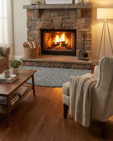  3' x 6' Solid Shag Hearth Rug