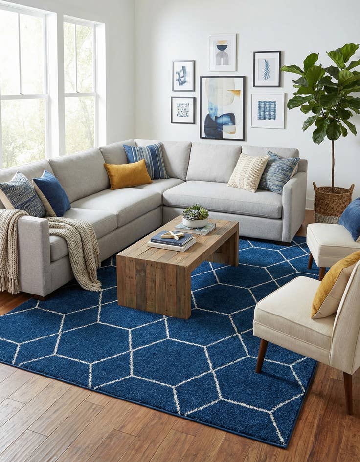 Detail image of  10' x 14' Lattice Frieze Rug