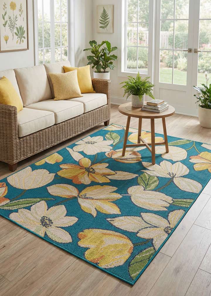 5' 3 x 8' Easy-Clean Baja Indoor / Outdoor Rug
