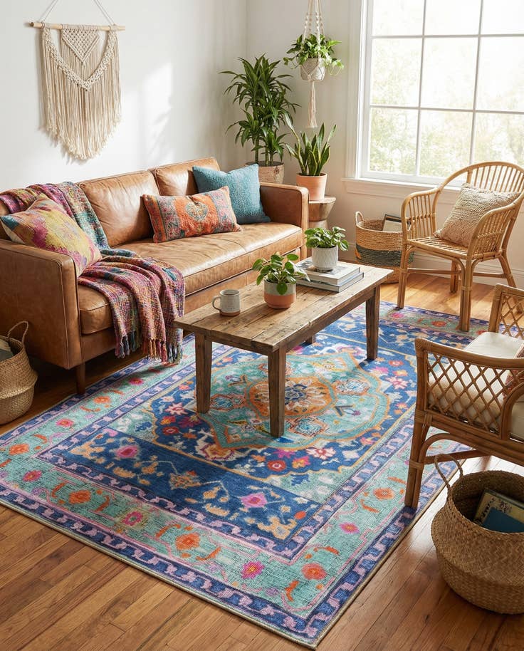 Detail image of 5' x 8' Washable Timeless Rug