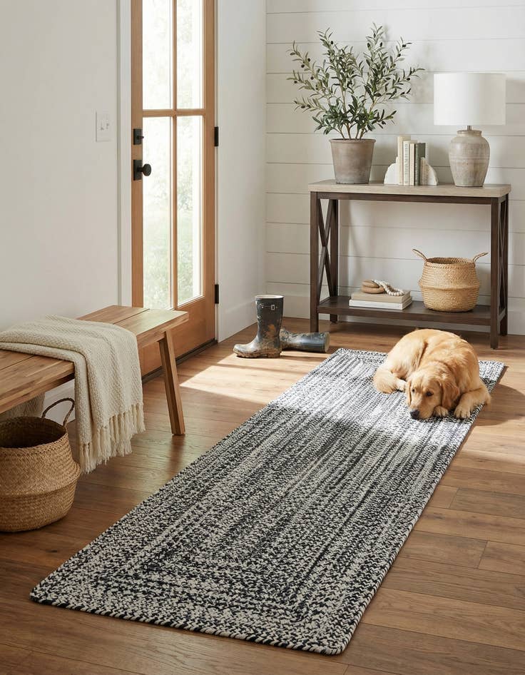 Detail image of  2' x 6' 1  Hand Woven Eco Verse   Washable Indoor / Outdoor Runner Rug