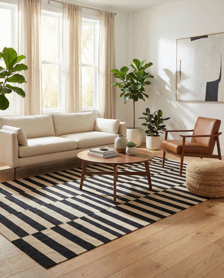 5' 8 x 7' 11 Hand Woven Kilim Modern Wool Rug