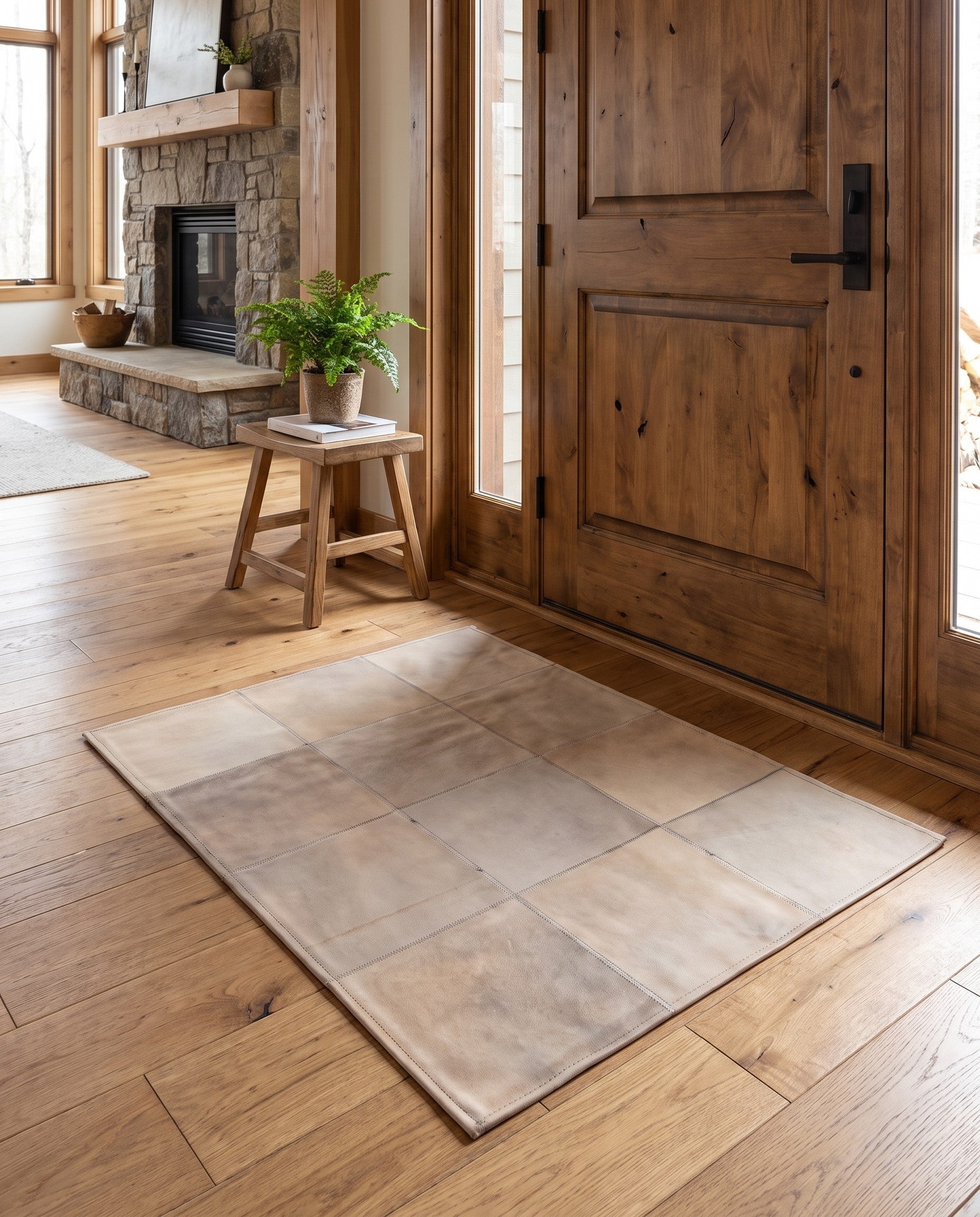 2' 1 x 3' 1 Cowhide Leather Rug