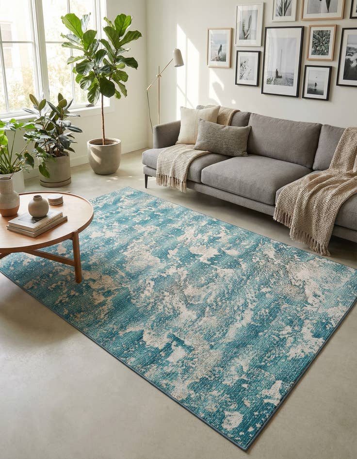 Detail image of  6' x 9'  Washable Modern Indoor / Outdoor Rug