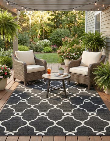 7' x 10' Easy-Clean Lattice Indoor / Outdoor Rug