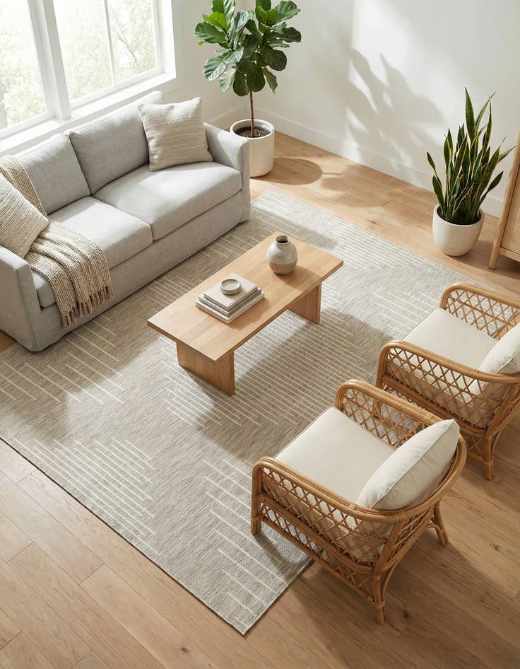 Detail image of 7' x 10' Easy-Clean Modern Indoor / Outdoor Rug