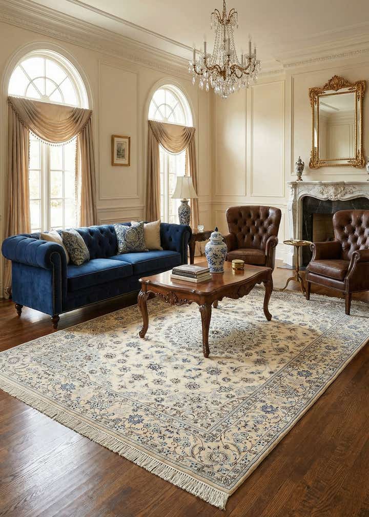 6' 8 x 9' 9 Nain Wool Rug