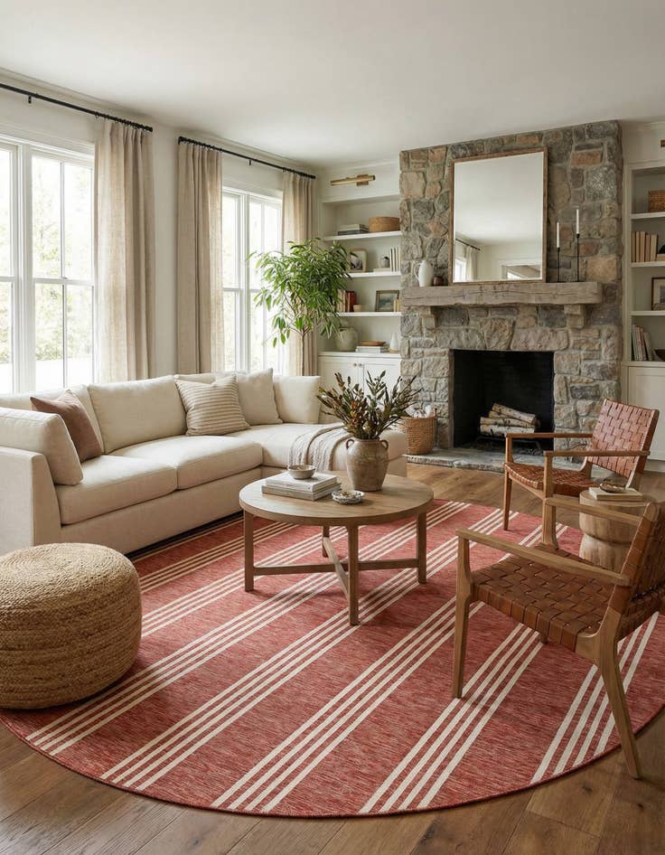 Detail image of 13' x 13'  Washable Jill Zarin Anguilla Indoor / Outdoor Round Rug