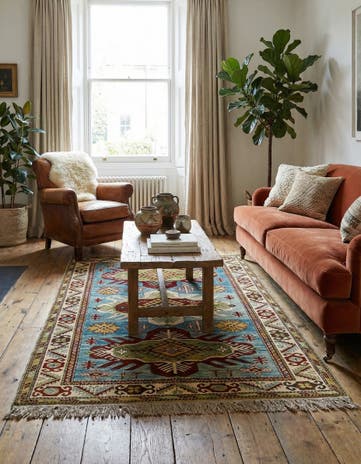 4' 6 x 6' 2 Hand Knotted Balouch Wool Rug