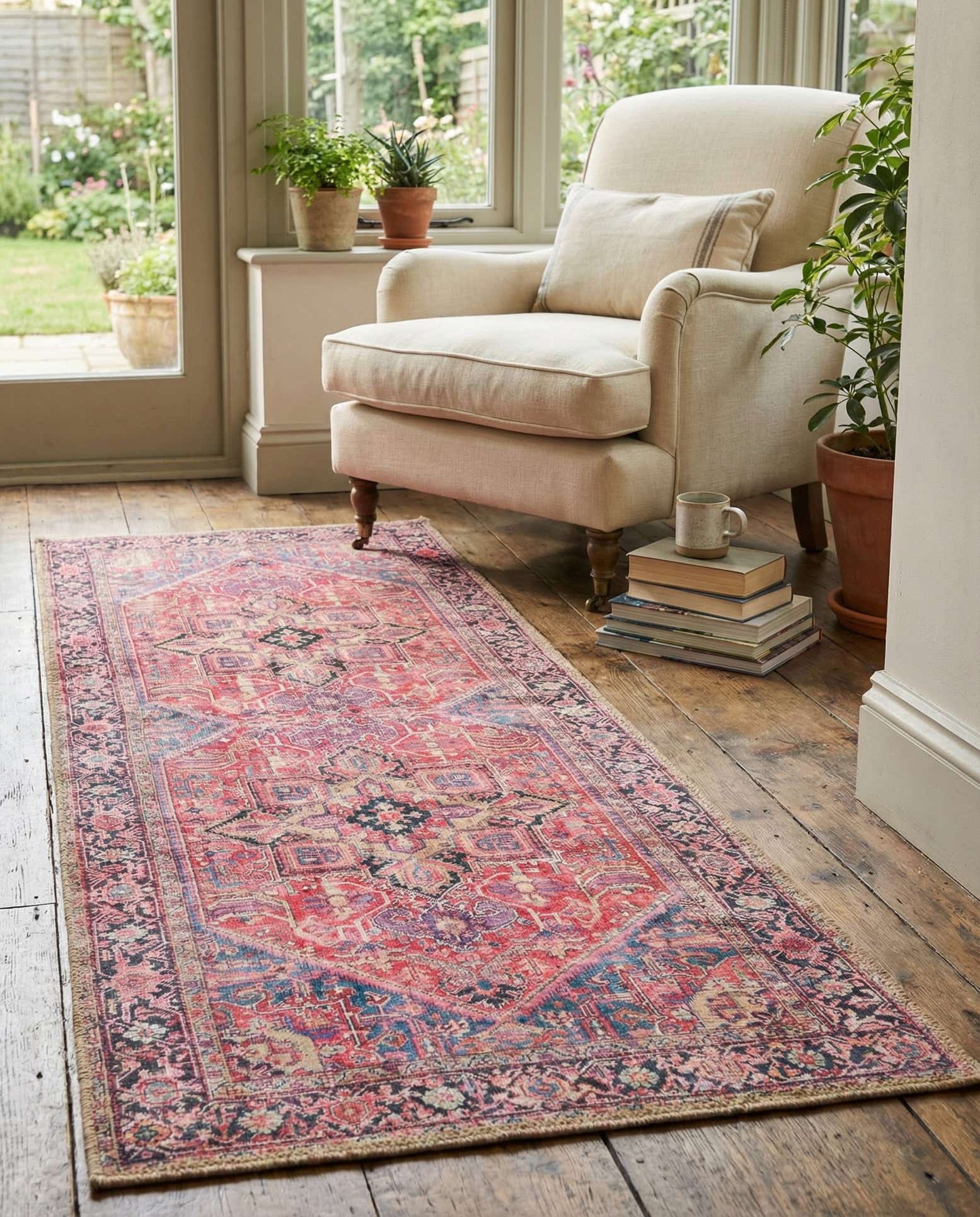 2' x 4' Washable Timeless Runner Rug