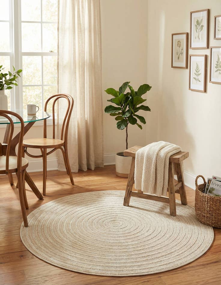 Detail image of  3' x 3'  Washable Sabrina Soto Indoor / Outdoor Round Rug