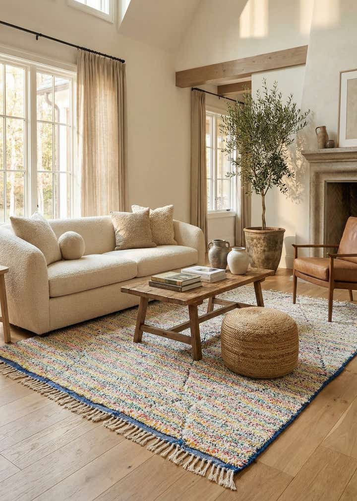 5' 4 x 8' Hand Knotted Moroccan Wool Rug