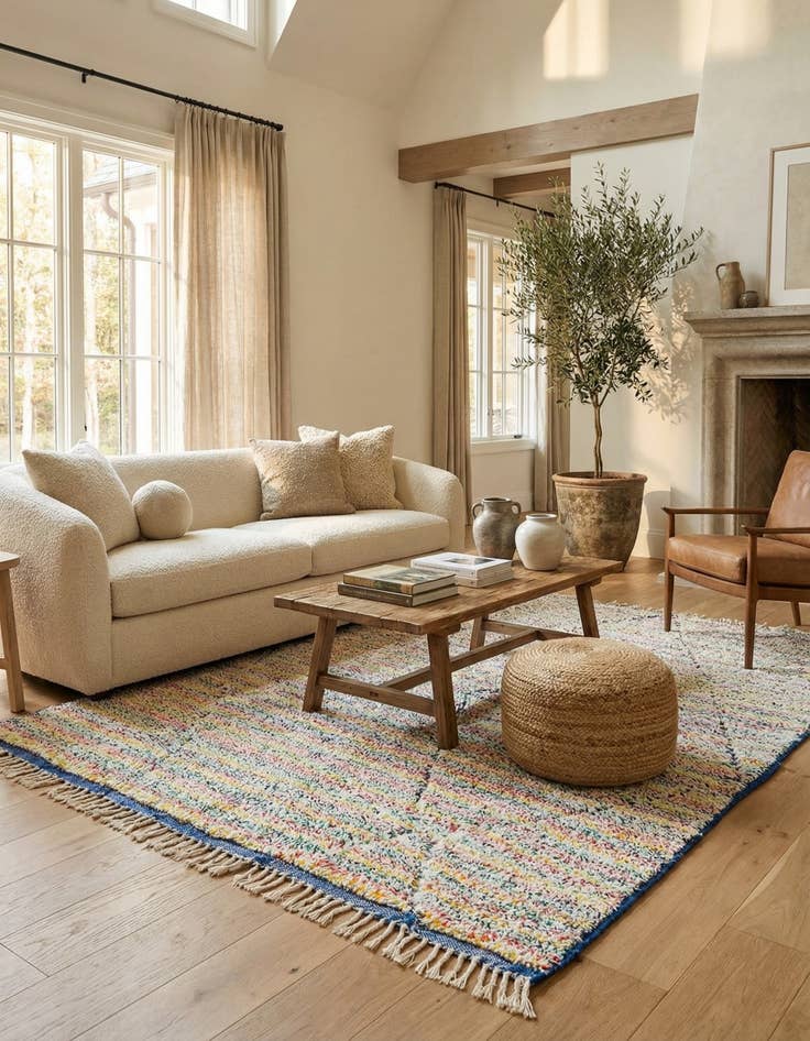 Detail image of 5' 4 x 8'  Hand Knotted Moroccan Wool Rug