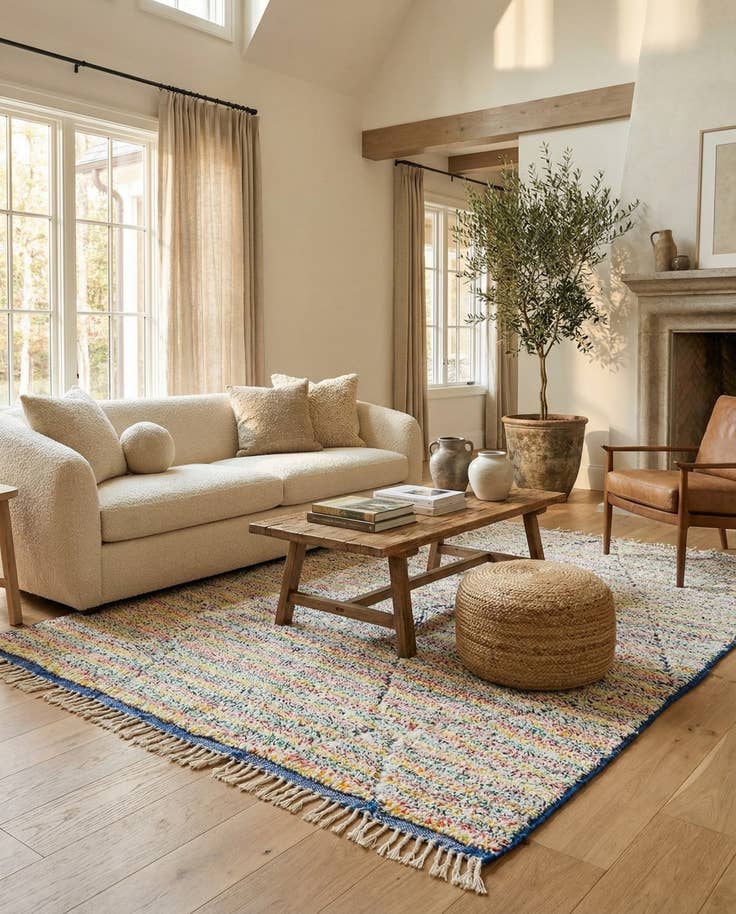Detail image of 5' 4 x 8' Hand Knotted Moroccan Wool Rug