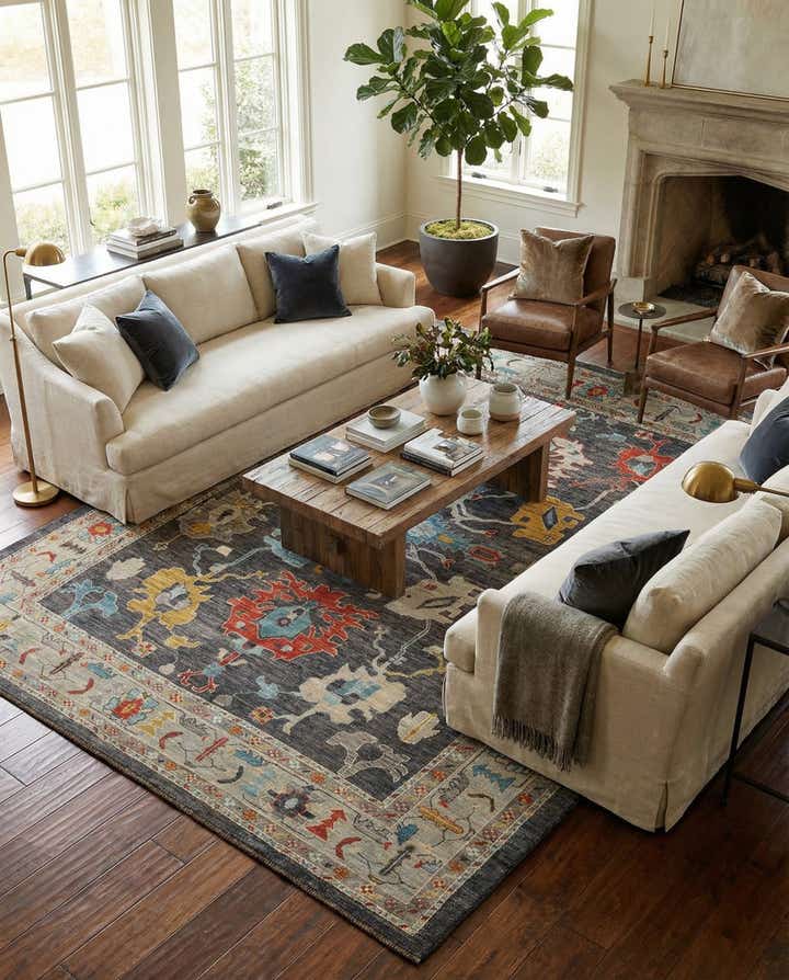 9' 1 x 11' 10 Hand Knotted Oushak Rug