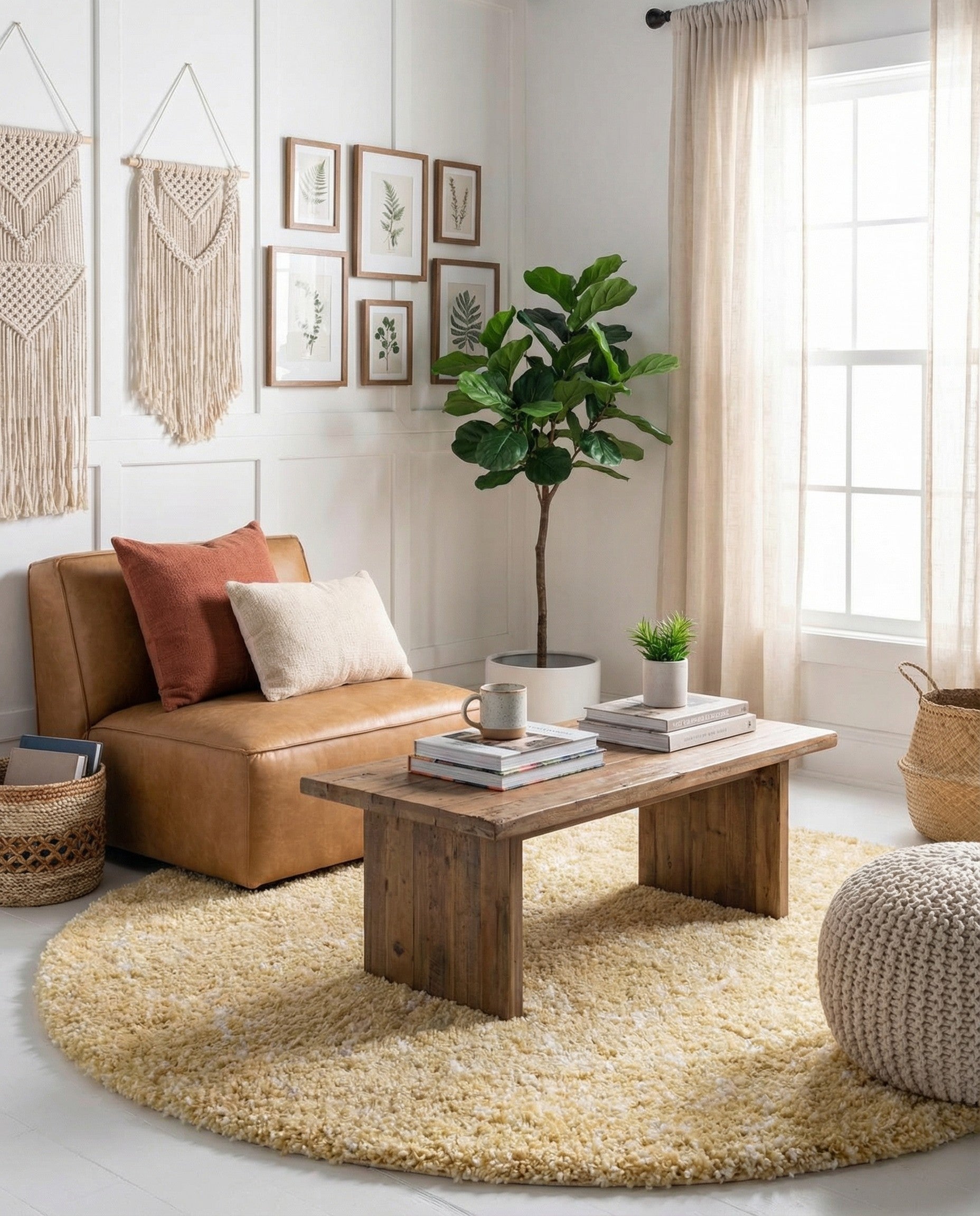  5' x 5' Moroccan Shag Round Rug