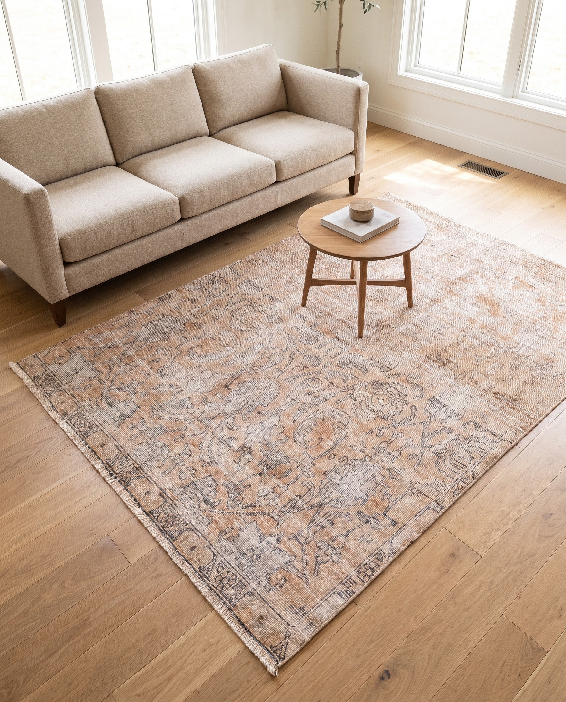 4' 9 x 7' 1 Hand Knotted Ultra Vintage Persian Wool Rug