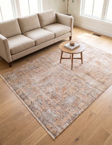 4' 9 x 7' 1 Hand Knotted Ultra Vintage Persian Wool Rug