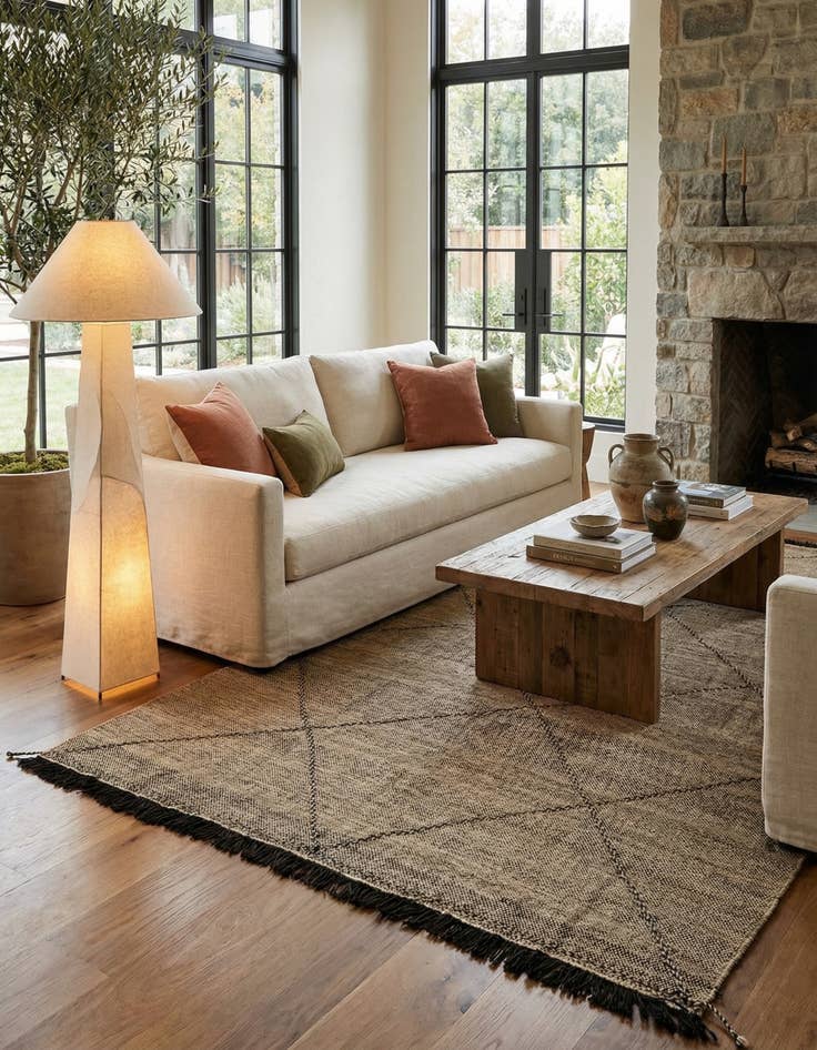 Detail image of 7' x 10'  Hand Knotted Moroccan Wool Rug