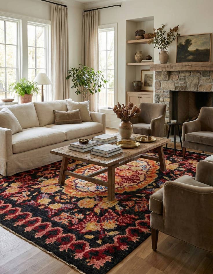 Detail image of  6' 6 x 9' 8  Hand Knotted Darya Rug